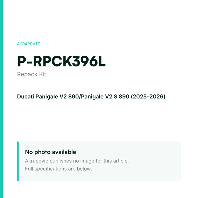 Akrapovic Repack Kit P-RPCK396L — placeholder, no manufacturer photo available