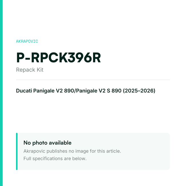 Akrapovic Repack Kit P-RPCK396R — placeholder, no manufacturer photo available