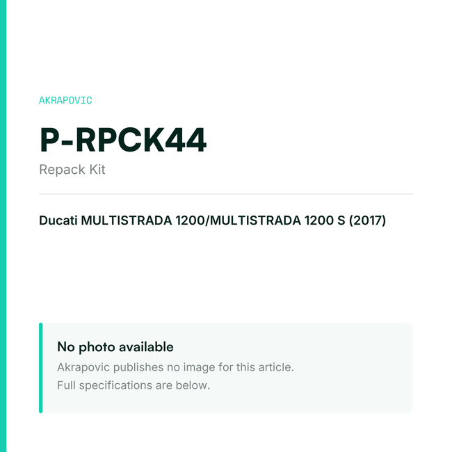 Akrapovic Repack Kit P-RPCK44 — placeholder, no manufacturer photo available