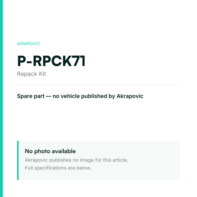 Akrapovic Repack Kit P-RPCK71 — placeholder, no manufacturer photo available