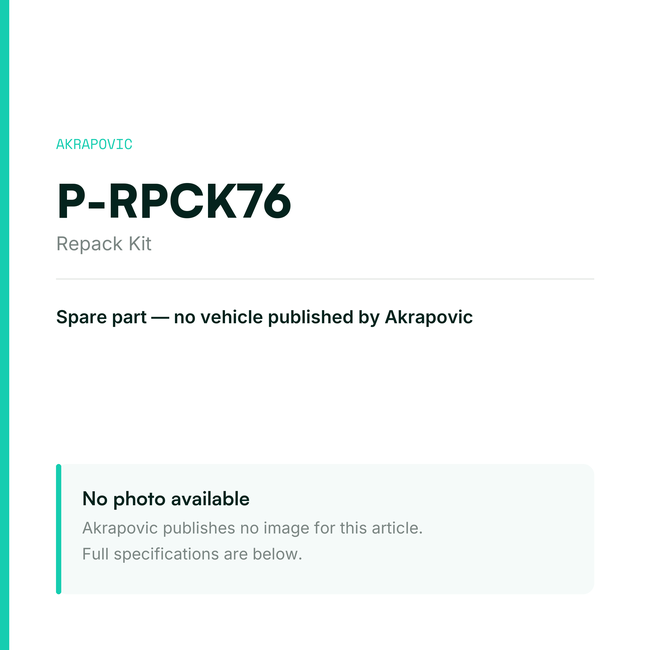 Akrapovic Repack Kit P-RPCK76 — placeholder, no manufacturer photo available