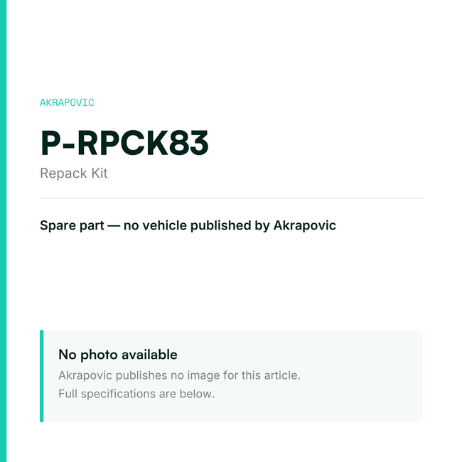 Akrapovic Repack Kit P-RPCK83 — placeholder, no manufacturer photo available
