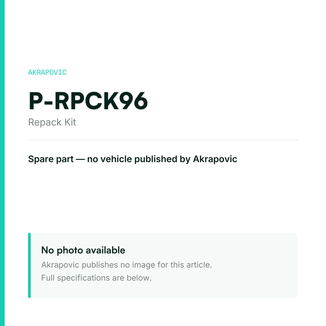 Akrapovic Repack Kit P-RPCK96 — placeholder, no manufacturer photo available