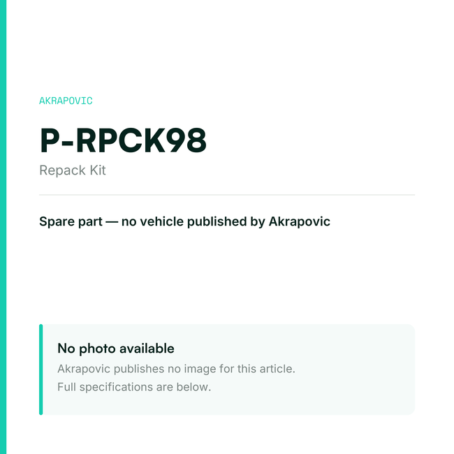 Akrapovic Repack Kit P-RPCK98 — placeholder, no manufacturer photo available