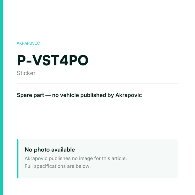 Akrapovic Sticker P-VST4PO — placeholder, no manufacturer photo available