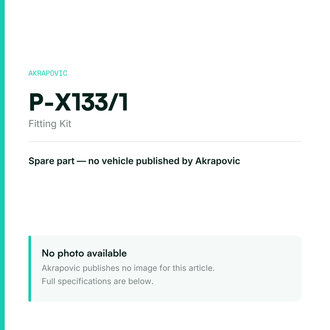 Akrapovic Fitting Kit P-X133/1 — placeholder, no manufacturer photo available