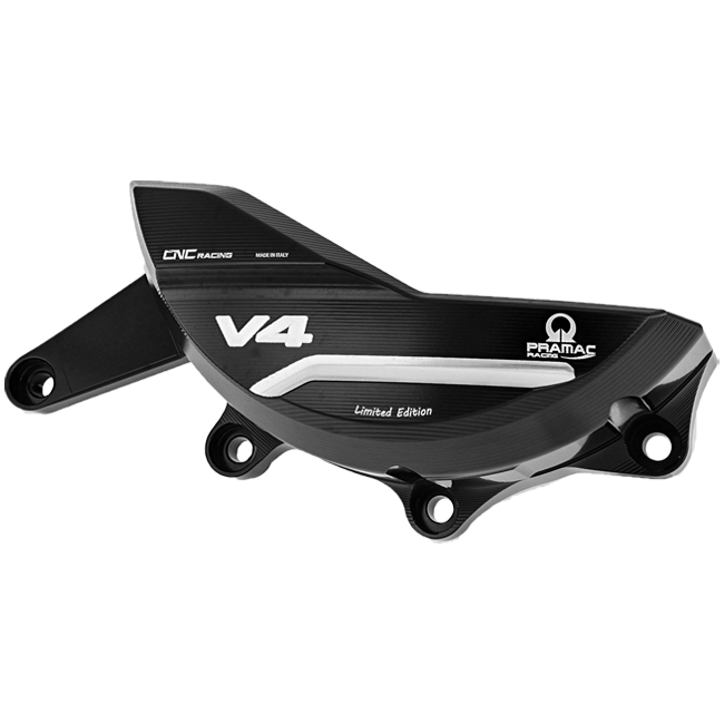 CNC Racing PR311BPR alternator cover Pramac Racing Limited Edition black silver Ducati Panigale V4