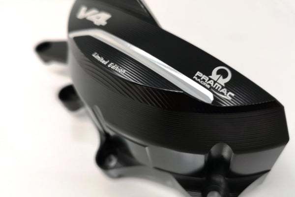 CNC Racing PR311BPR alternator cover Pramac Racing Limited Edition black silver Ducati Panigale V4