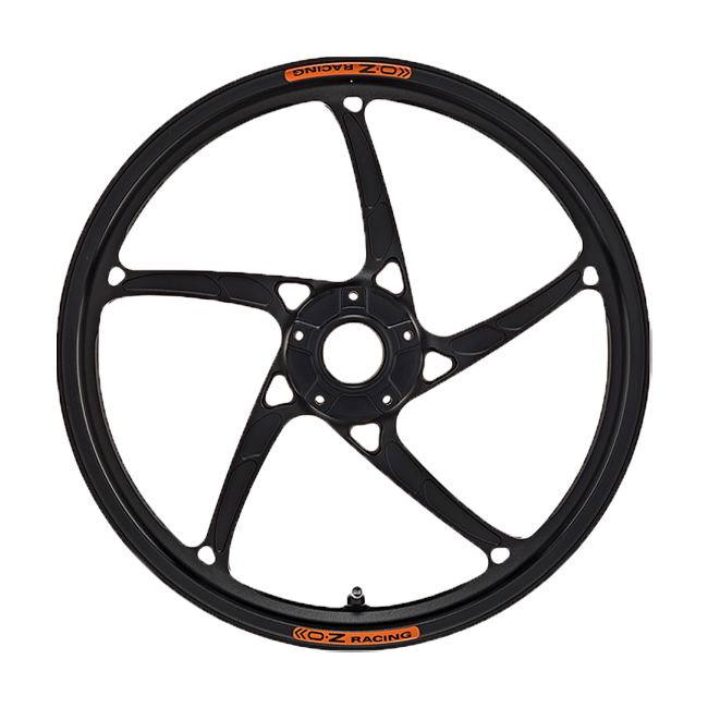 OZ Piega R forged aluminium front wheel for Kawasaki ZX-10 R in anodised Techno Black finish