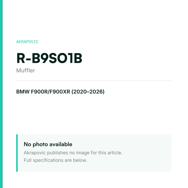 Akrapovic Muffler R-B9SO1B — placeholder, no manufacturer photo available