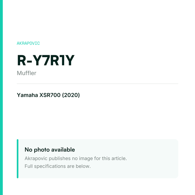 Akrapovic Muffler R-Y7R1Y — placeholder, no manufacturer photo available