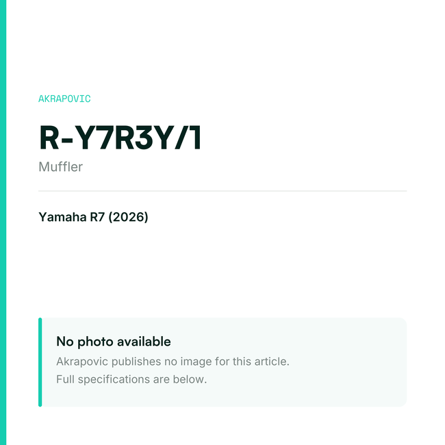 Akrapovic Muffler R-Y7R3Y/1 — placeholder, no manufacturer photo available
