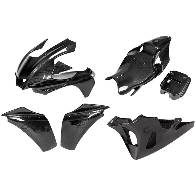 Carbonin complete carbon race fairing set for Yamaha YZF-R1/M RN65 2020-2026, natural carbon weave finish