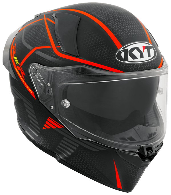 KYT R2R helmet Concept matte black and red full-face view
