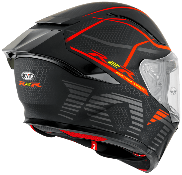 KYT R2R helmet Concept matte black and red full-face view
