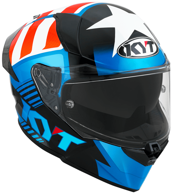 KYT R2R full-face helmet in Straight finish, front three-quarter view