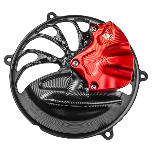 Spider Racing dry clutch cover and Airflow Booster for Ducati Panigale V4 R, billet aluminium, part 20.D205