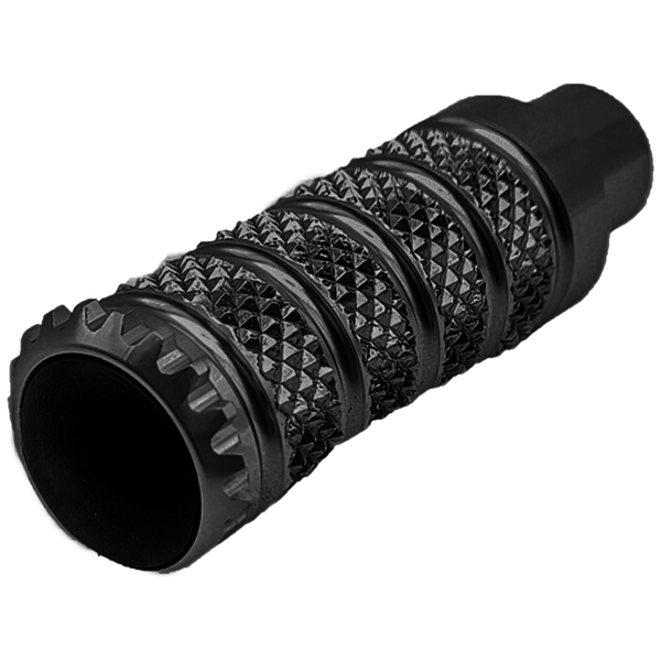LighTech RFTR318 fixed track-use footpeg 85.5 mm in silver and black anodised aluminium