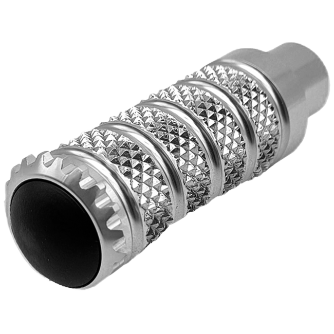 LighTech RFTR318 fixed track-use footpeg 85.5 mm in silver and black anodised aluminium