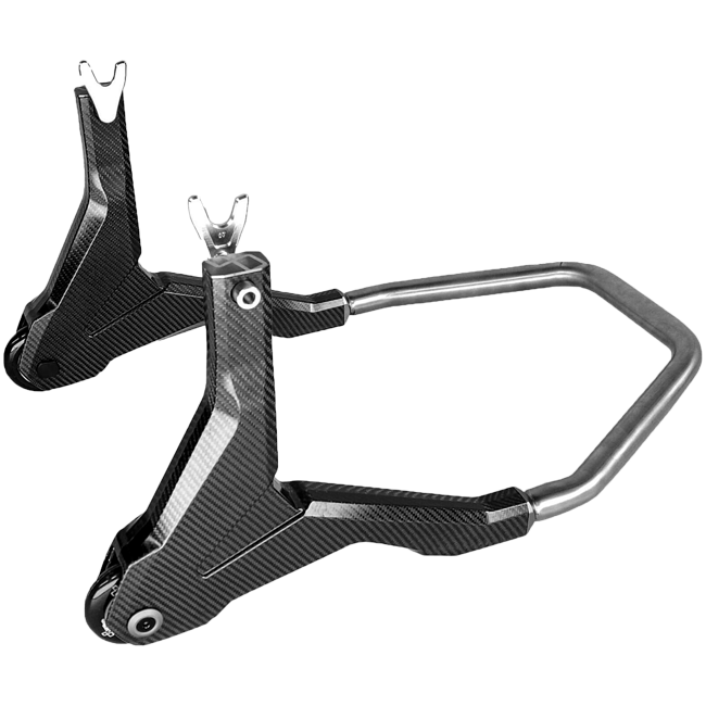 LighTech RSC004F carbon rear paddock stand with fork stands for Ducati Panigale V4