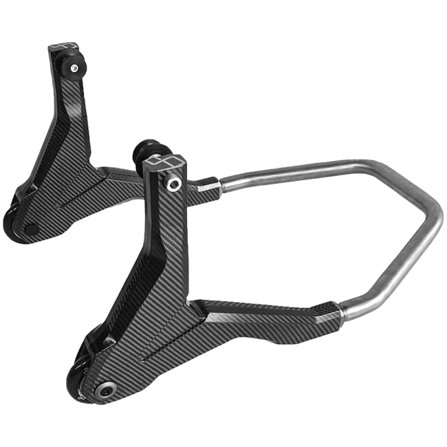 LighTech RSC004R carbon rear paddock stand with roller cradle for Ducati Panigale V4 2025-2026