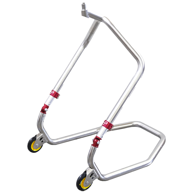 LighTech RSS001 stainless steel triple tree front stand with red anodised aluminium inserts