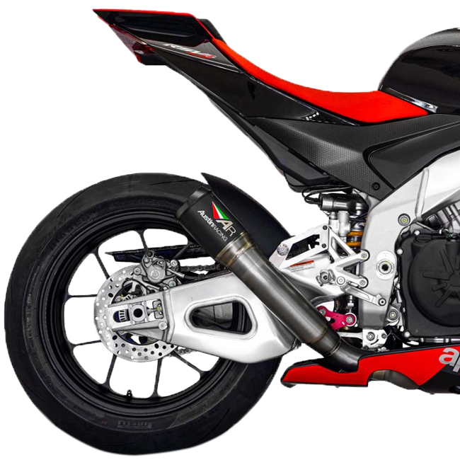 Austin Racing GP1R V3 slip-on silencer fitted to Aprilia RSV4 1100 Factory