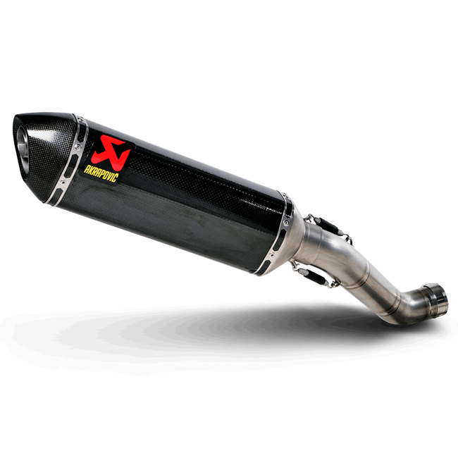 Akrapovic Slip-On Line Carbon exhaust on Aprilia RSV4 2009–2014, hexagonal carbon canister