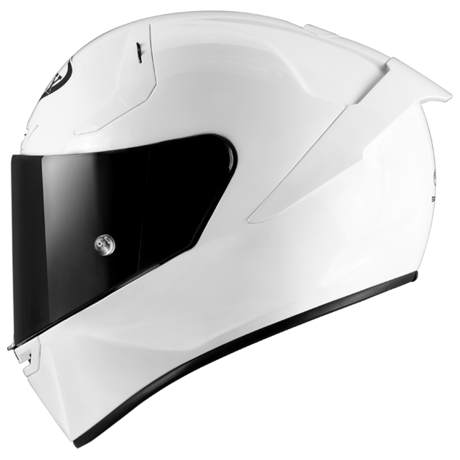 Suomy SR-GP Evo full-face helmet in plain pearl white gloss finish