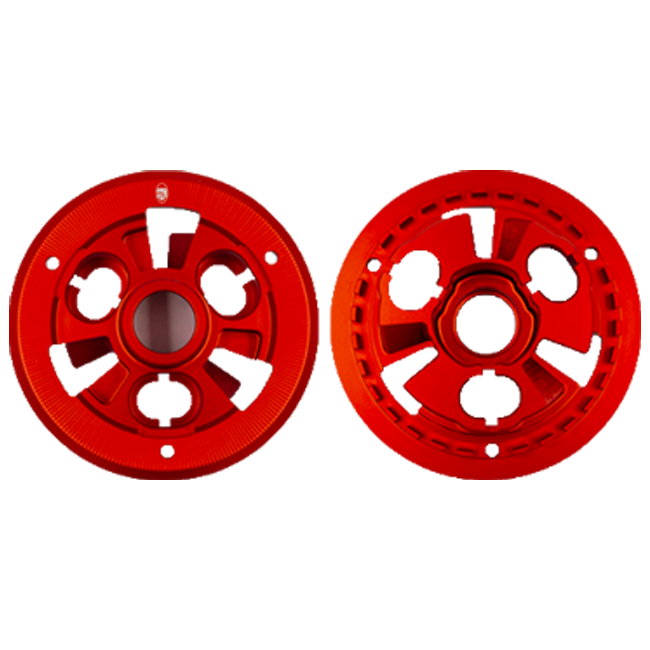 STM red anodised aluminium clutch pressure plate for Ducati Panigale V4/S 2018-2024