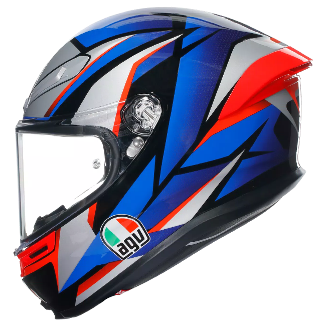 AGV K6 S full-face helmet in Slashcut Black Blue Red graphic