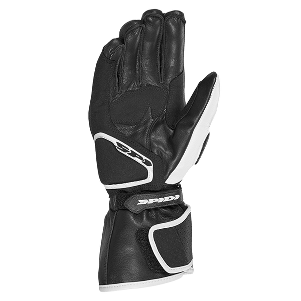 Spidi STR-6 sport motorcycle leather gloves men's black and white