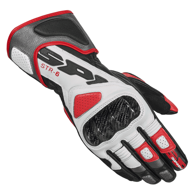 Spidi STR-6 Sport motorcycle leather gloves men's red