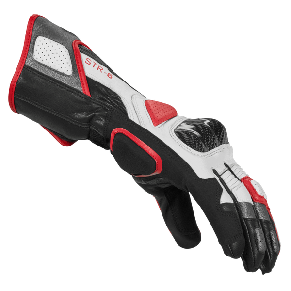 Spidi STR-6 Sport motorcycle leather gloves men's red
