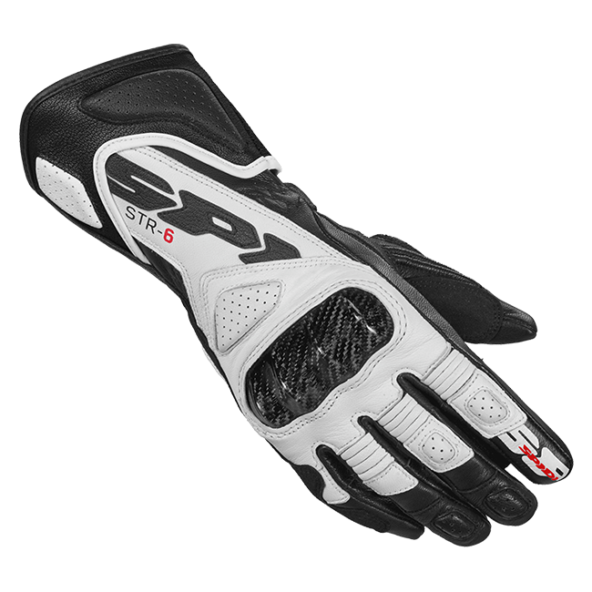 Spidi STR-6 Sport women's motorcycle leather gloves in black and white