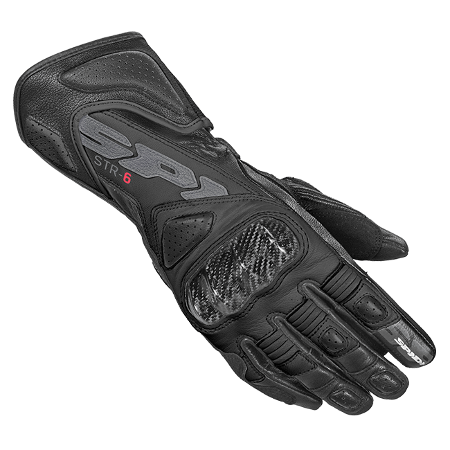 Spidi STR-6 sport motorcycle leather gloves for women in black