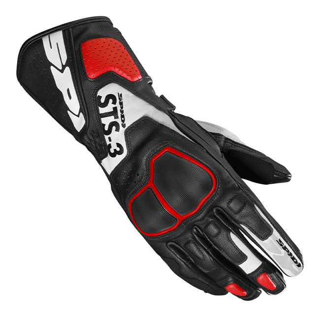 Spidi STS-3 Sport women's motorcycle leather gloves in red