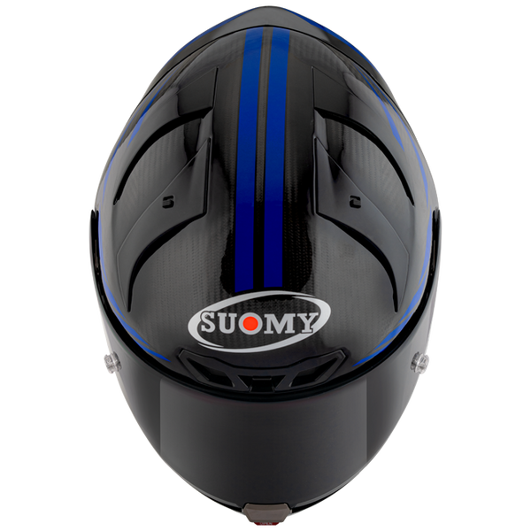 Suomy S1-XR GP full-face racing helmet in Carbon Hypersonic Blue finish