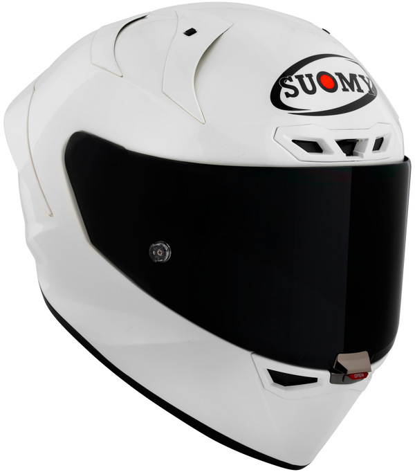 Suomy S1-XR GP full-face racing helmet in plain gloss white
