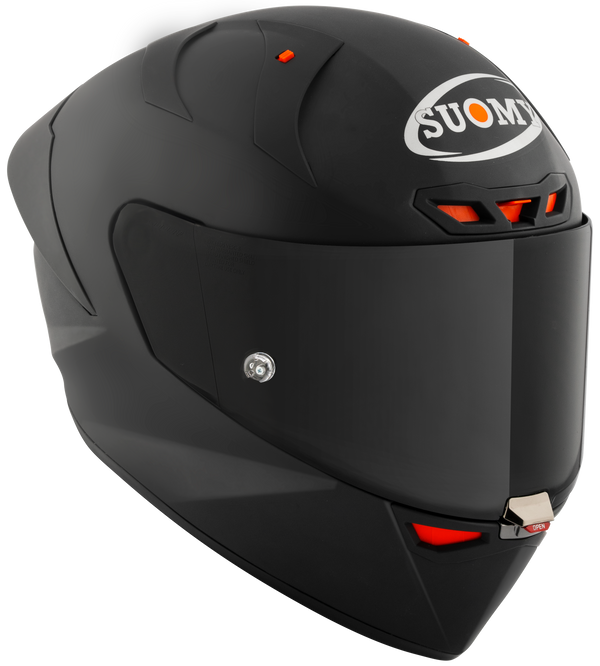 Suomy S1-XR GP full-face race helmet in plain black matt finish