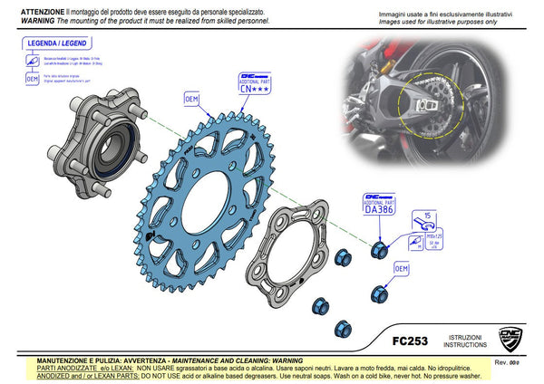 CNC Racing FC253 rear sprocket carrier for Ducati Panigale V4 V4S V4R 2025-2026 anodised billet aluminium