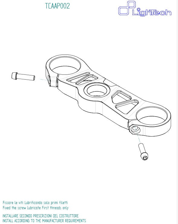LighTech TCAAP002NER black anodised CNC aluminium top yoke for Aprilia RS 660