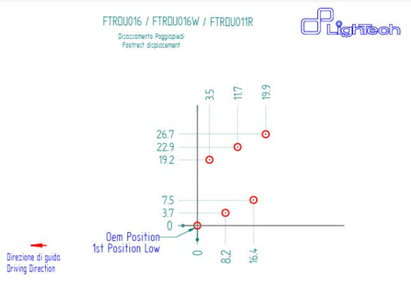 LighTech FTRDU016/W GP-Shift rearset kit for Ducati Panigale 899 2013–2016