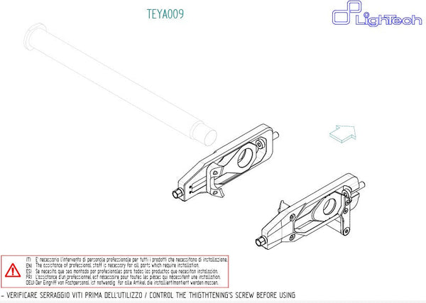 LighTech TEYA009 track-use chain tensioner for Yamaha YZF-R1 RN65 in anodised black
