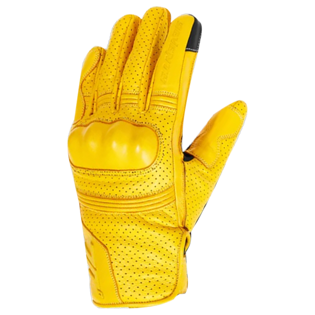 Seventy Degrees Rebel Perforated Leather Summer Gloves – Men – Vintage Yellow