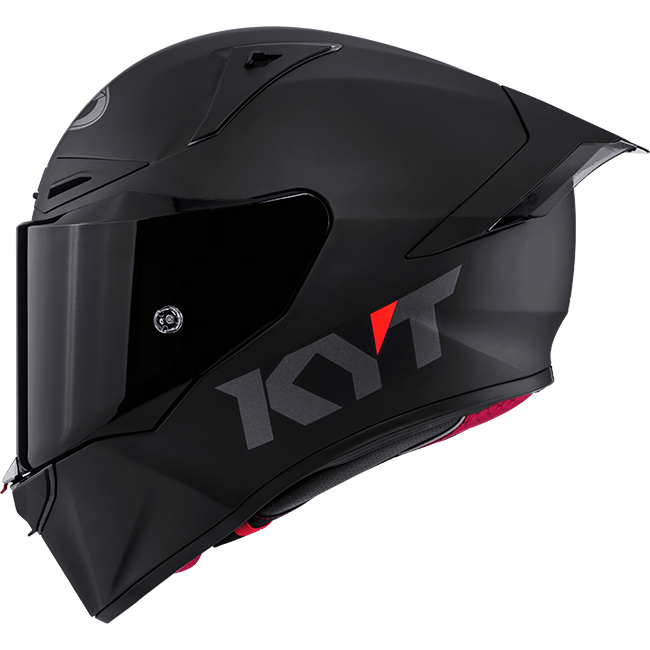 KYT R1R full-face racing helmet in plain matte black finish