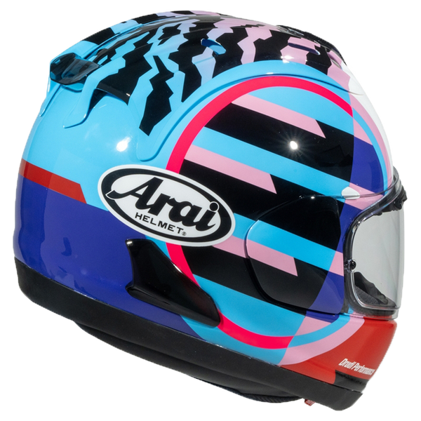 Arai RX-7V Evo full-face helmet in Spectre Cyan colourway
