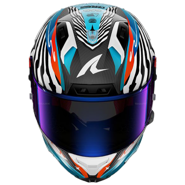 Shark Aeron GP FIM 2 Racing full-face helmet in Speed-Fancy DWB white blue black