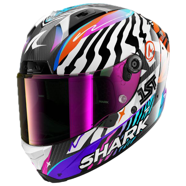 Shark Aeron Speed-Fancy DWO full-face helmet in white and orange