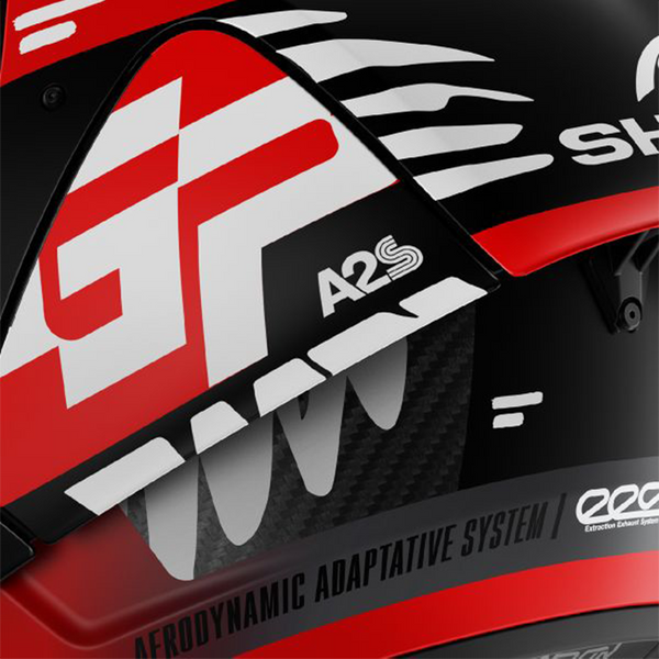 Shark Aeron GP racing helmet in Speed-Fancy DWR matte white and red colourway